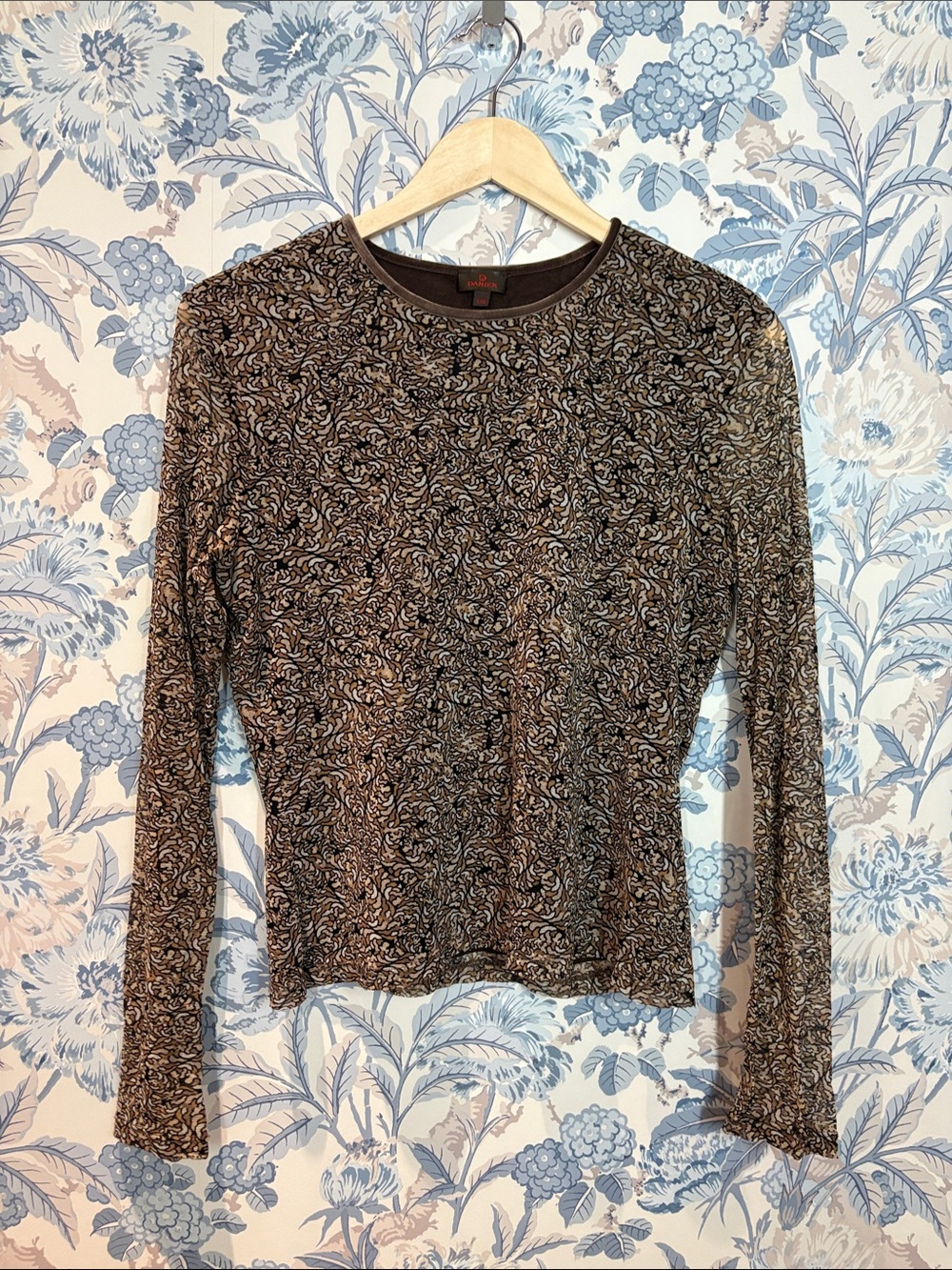 Danier Brown and Black Printed Long Sleeve Top